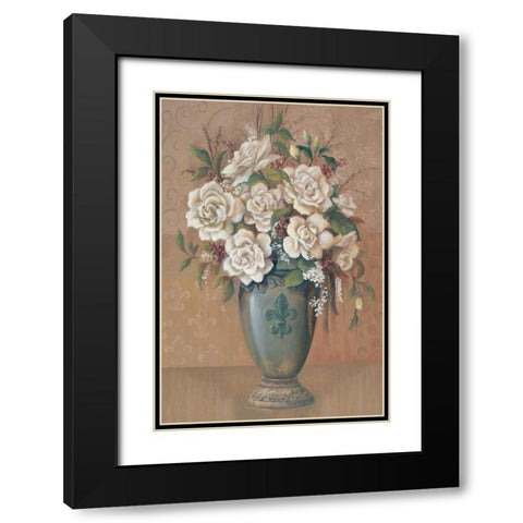 Courtly Roses I Black Modern Wood Framed Art Print with Double Matting by Jeffrey, Jillian