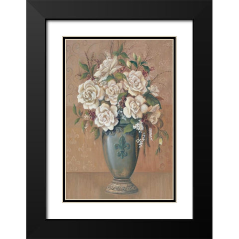 Courtly Roses I Black Modern Wood Framed Art Print with Double Matting by Jeffrey, Jillian