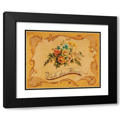 Cafe des Fleurs Black Modern Wood Framed Art Print with Double Matting by Jones, Catherine