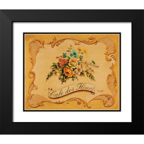 Cafe des Fleurs Black Modern Wood Framed Art Print with Double Matting by Jones, Catherine