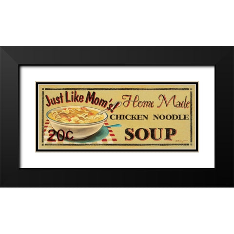 Chicken Noodle Soup Black Modern Wood Framed Art Print with Double Matting by Jones, Catherine