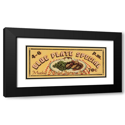 Blue Plate Special Black Modern Wood Framed Art Print with Double Matting by Jones, Catherine