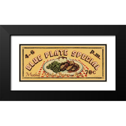 Blue Plate Special Black Modern Wood Framed Art Print with Double Matting by Jones, Catherine