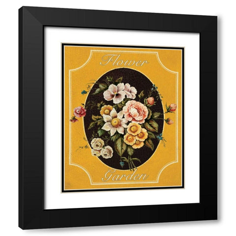 Flower Garden Black Modern Wood Framed Art Print with Double Matting by Jones, Catherine