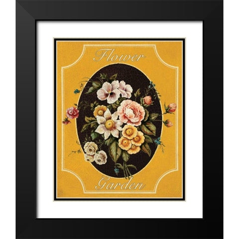 Flower Garden Black Modern Wood Framed Art Print with Double Matting by Jones, Catherine
