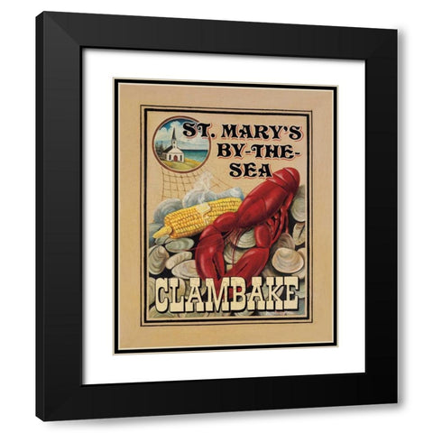 Clam Bake Black Modern Wood Framed Art Print with Double Matting by Jones, Catherine
