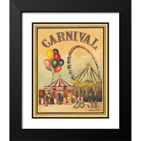 Carnival Black Modern Wood Framed Art Print with Double Matting by Jones, Catherine
