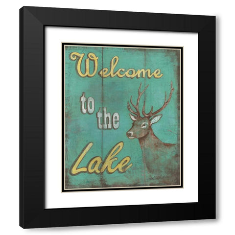 Lake Welcome Black Modern Wood Framed Art Print with Double Matting by Jones, Catherine