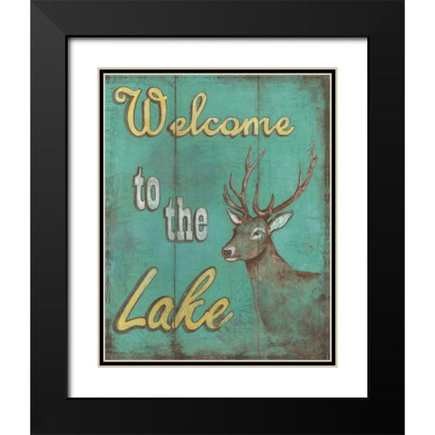 Lake Welcome Black Modern Wood Framed Art Print with Double Matting by Jones, Catherine