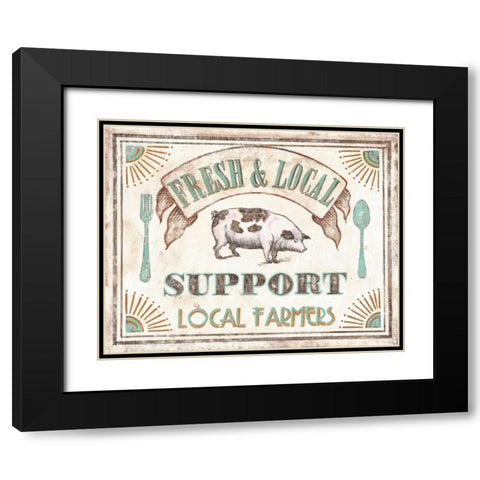 Fresh and Local Black Modern Wood Framed Art Print with Double Matting by Jones, Catherine