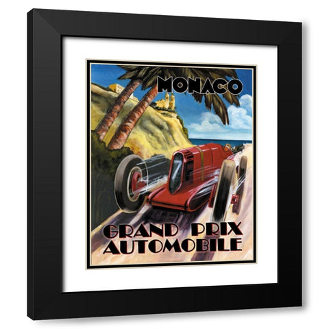 Monaco Grand Prix Black Modern Wood Framed Art Print with Double Matting by Jones, Catherine