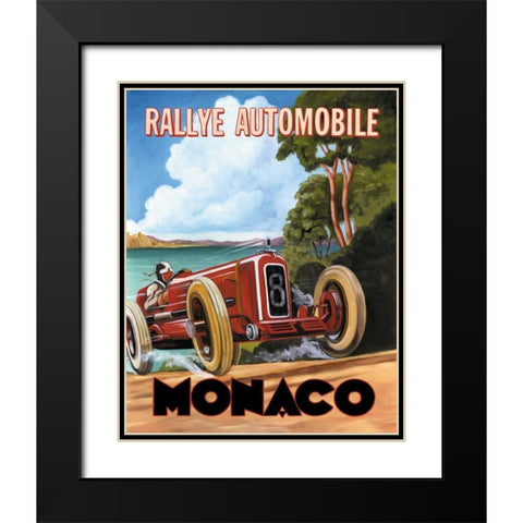 Monaco Rallye Black Modern Wood Framed Art Print with Double Matting by Jones, Catherine