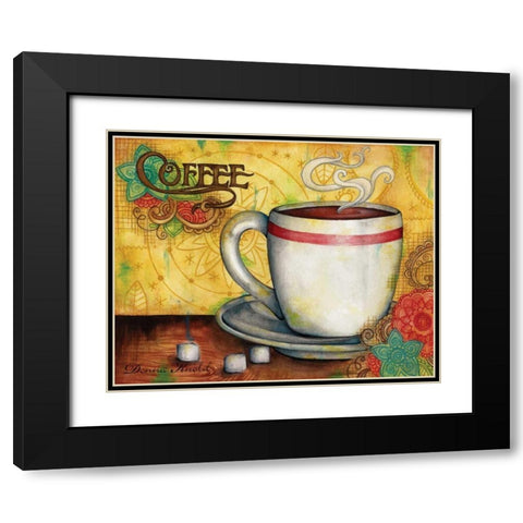 Spring Coffee Black Modern Wood Framed Art Print with Double Matting by Knold, Donna