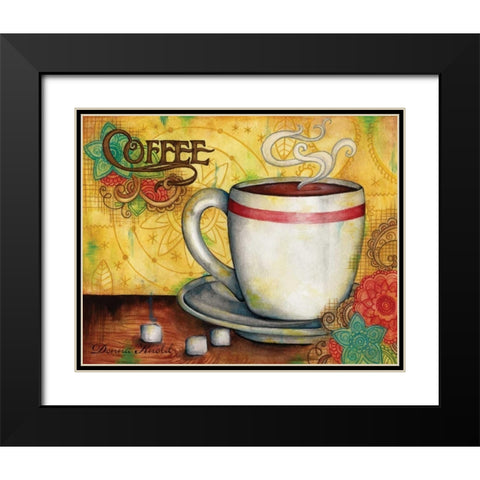 Spring Coffee Black Modern Wood Framed Art Print with Double Matting by Knold, Donna