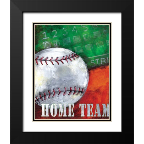 Baseball Black Modern Wood Framed Art Print with Double Matting by Knold, Donna