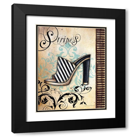 Stripes Black Modern Wood Framed Art Print with Double Matting by Knold, Donna