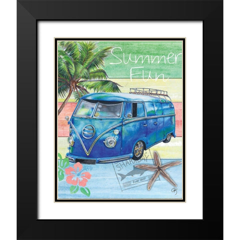 Summer Splash Van Black Modern Wood Framed Art Print with Double Matting by K, Onna