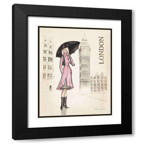 London Black Modern Wood Framed Art Print with Double Matting by Laliberte, Andrea