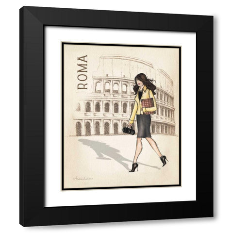 Roma Black Modern Wood Framed Art Print with Double Matting by Laliberte, Andrea
