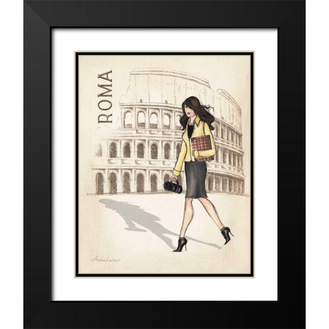 Roma Black Modern Wood Framed Art Print with Double Matting by Laliberte, Andrea