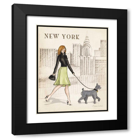 New York Black Modern Wood Framed Art Print with Double Matting by Laliberte, Andrea