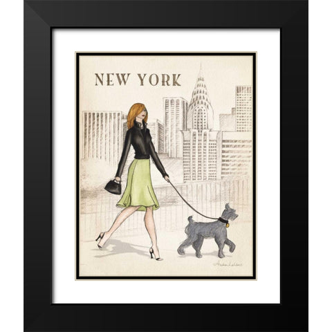New York Black Modern Wood Framed Art Print with Double Matting by Laliberte, Andrea