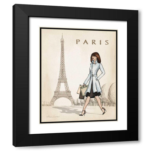Paris Black Modern Wood Framed Art Print with Double Matting by Laliberte, Andrea
