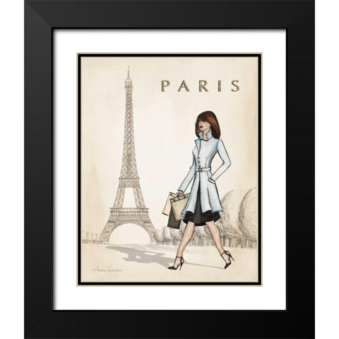 Paris Black Modern Wood Framed Art Print with Double Matting by Laliberte, Andrea