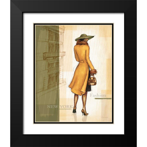 Golden Rain New York Black Modern Wood Framed Art Print with Double Matting by Laliberte, Andrea