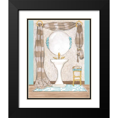 Bathroom Elegance II Black Modern Wood Framed Art Print with Double Matting by Laurencon