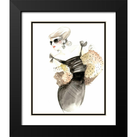 Runway Fashion III Black Modern Wood Framed Art Print with Double Matting by Laurencon