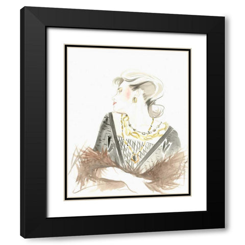 Runway Fashion IV Black Modern Wood Framed Art Print with Double Matting by Laurencon