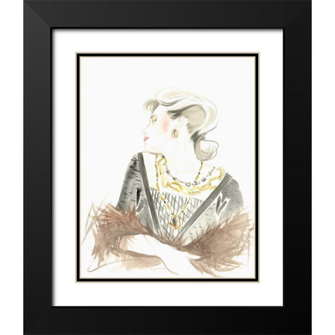 Runway Fashion IV Black Modern Wood Framed Art Print with Double Matting by Laurencon