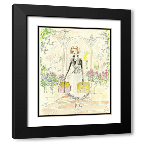 Boutique Shopping I Black Modern Wood Framed Art Print with Double Matting by Leal, Steve