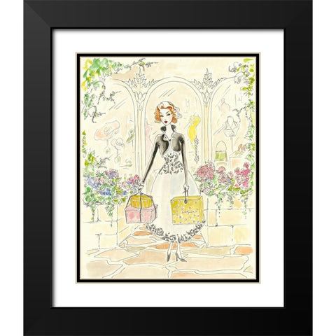 Boutique Shopping I Black Modern Wood Framed Art Print with Double Matting by Leal, Steve