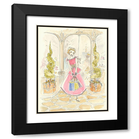 Boutique Shopping II Black Modern Wood Framed Art Print with Double Matting by Leal, Steve