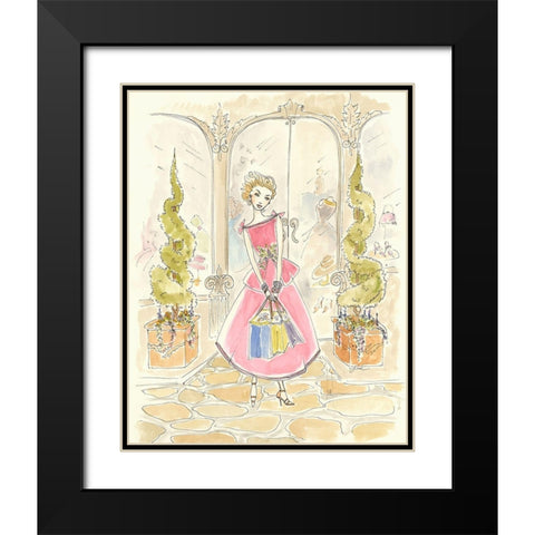 Boutique Shopping II Black Modern Wood Framed Art Print with Double Matting by Leal, Steve