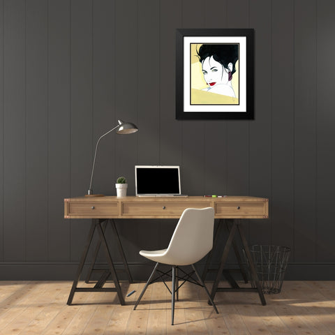 Carmen Black Modern Wood Framed Art Print with Double Matting by Leal, Steve