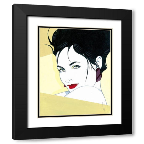 Carmen Black Modern Wood Framed Art Print with Double Matting by Leal, Steve
