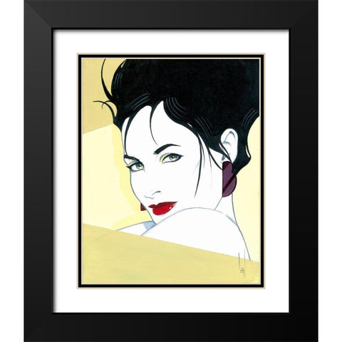 Carmen Black Modern Wood Framed Art Print with Double Matting by Leal, Steve