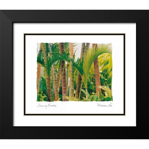 Dancing Bamboo Black Modern Wood Framed Art Print with Double Matting by Love, Maureen