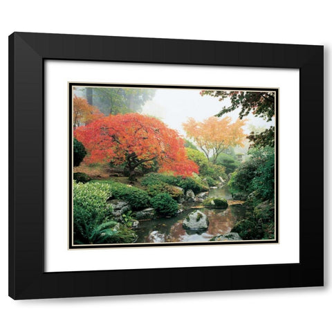 Japanese Garden I Black Modern Wood Framed Art Print with Double Matting by Love, Maureen