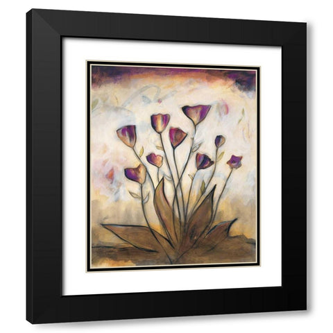 Poppy Garden II Black Modern Wood Framed Art Print with Double Matting by Marque, Lucia