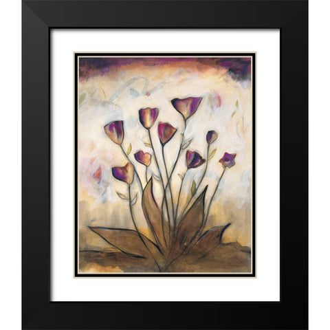 Poppy Garden II Black Modern Wood Framed Art Print with Double Matting by Marque, Lucia