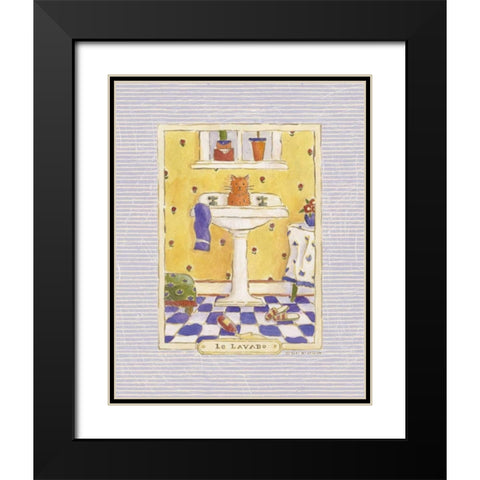 Kitty Lavabo Black Modern Wood Framed Art Print with Double Matting by McCollum, Sudi