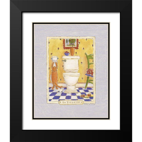 Kitty Toilette Black Modern Wood Framed Art Print with Double Matting by McCollum, Sudi