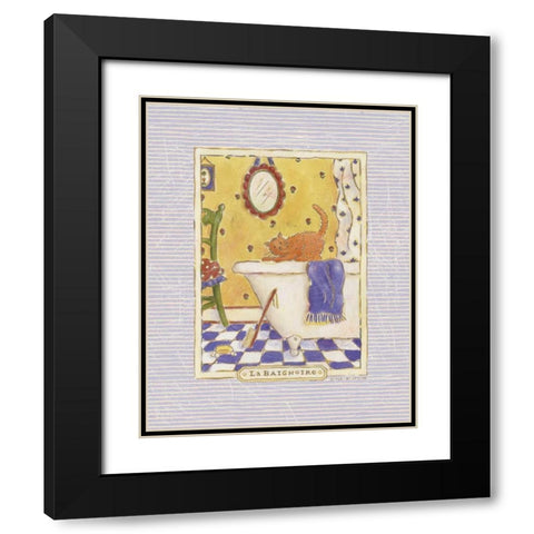 Kitty Baignoire Black Modern Wood Framed Art Print with Double Matting by McCollum, Sudi
