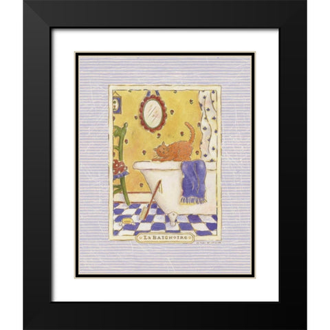 Kitty Baignoire Black Modern Wood Framed Art Print with Double Matting by McCollum, Sudi