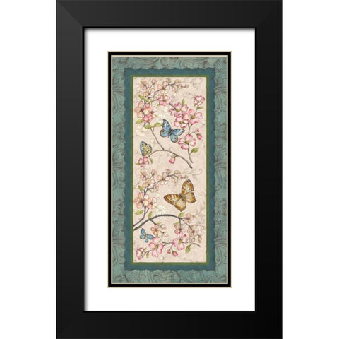 Le Jardin Butterfly Panel I Black Modern Wood Framed Art Print with Double Matting by McRostie, Kate