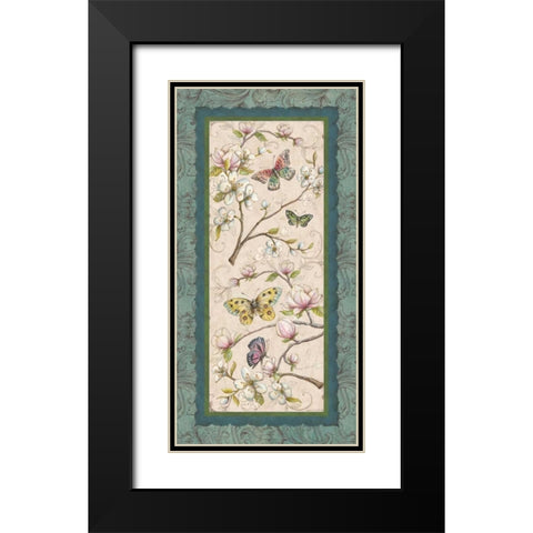 Le Jardin Butterfly Panel II Black Modern Wood Framed Art Print with Double Matting by McRostie, Kate